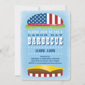 労働者の日の愛国心が強いハンバーガーのバーベキュー 招待状 (正面)