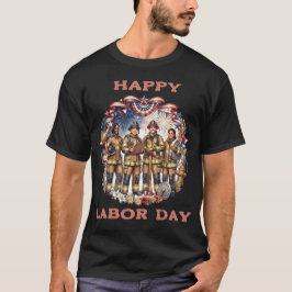 労働者の日の英雄、消防士の多様性と愛国心 Tシャツ