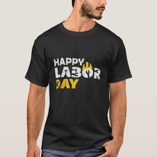 労働者の日の誇りあるアメリカ労働者の自慢の太字デザイン Tシャツ (正面)
