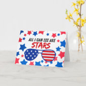 労働者の日スターズ愛国的なサングラス カード (黄色い花)