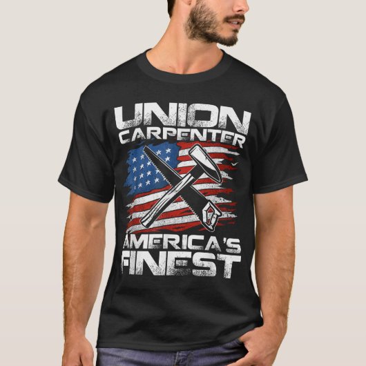 労働者の日 労働組合の大工 アメリカ最高 Tシャツ (正面)