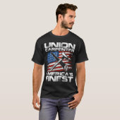 労働者の日 労働組合の大工 アメリカ最高 Tシャツ (正面フル)