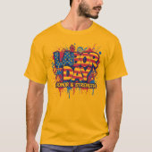 労働者の日 名誉と力 USAフラグTシャツ Tシャツ (正面)