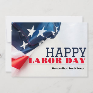 労働者の連帯と団結を祝う労働の日 アメリカの国旗とともに T サンキューカード