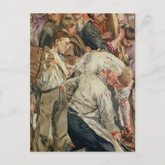 労働者の離れ年齢から来た男達 ポストカード (正面)