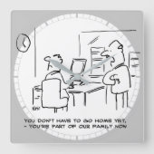 労働者は彼が今オフィス家族の一員であると言った スクエア壁時計 (正面)