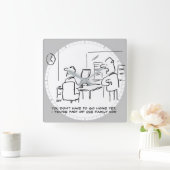 労働者は彼が今オフィス家族の一員であると言った スクエア壁時計 (ホーム)