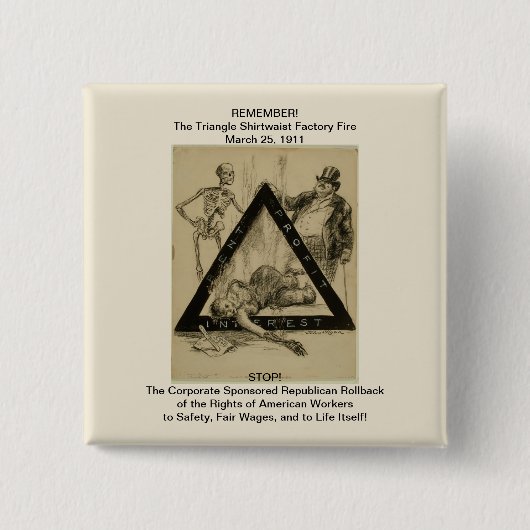 労働者ストップ権の共和党のロールバック！ 缶バッジ (正面)