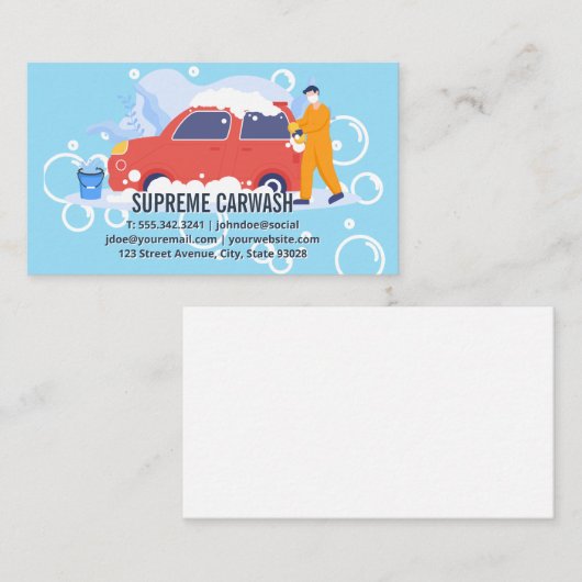 労働者清掃車 | シャボン玉の自動洗浄 名刺 (正面/裏面)