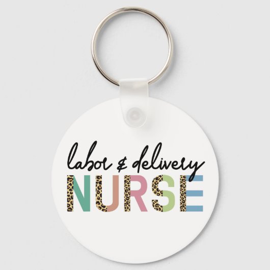 労務ナースチータヒョウ柄 キーホルダー (正面)