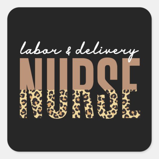 労務ナースチータヒョウ柄 スクエアシール (正面)