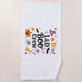 労務ナースハロウィンカボチャ幽霊A ビーチタオル (正面)