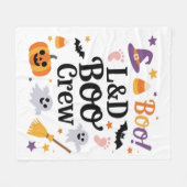 労務ナースハロウィンカボチャ幽霊A フリースブランケット (正面(横))