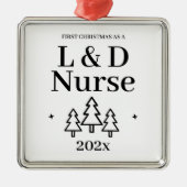 労務ナースL&D初めてのクリスマス メタルオーナメント (正面)