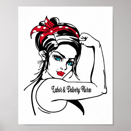 労務ナースRosie The Riveter Pin Up ポスター (正面)