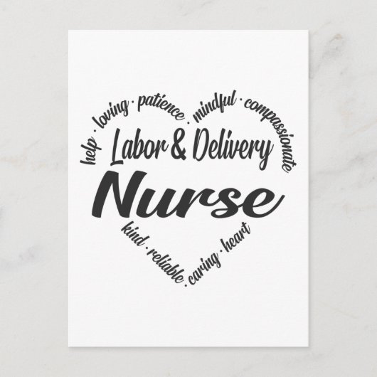 労務/配信ナースハートワードクラウド シーズンポストカード (正面)