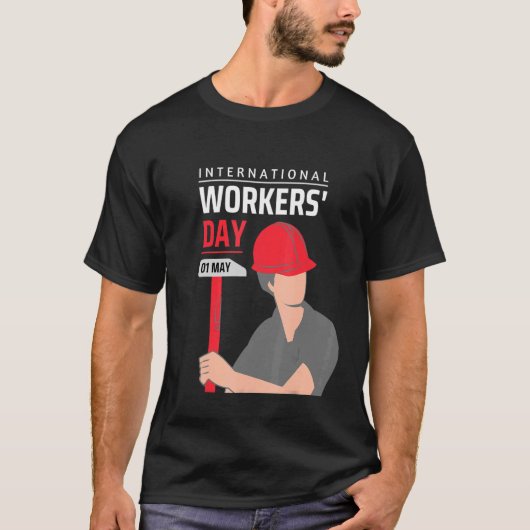 労国際的働日5月1日 Tシャツ (正面)