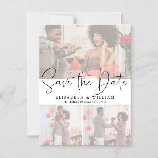 効果エレガントオーバフェイクーレイ3写真保存日 マグネット招待状 (正面)