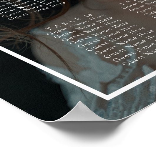 効果フェイクオーバーレイ写真の結婚シーティングチャート ポスター (角)