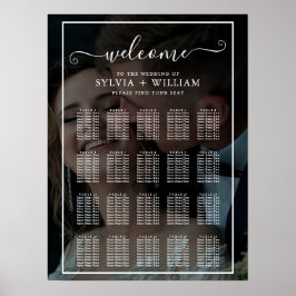 効果フェイクオーバーレイ写真の結婚シーティングチャート ポスター