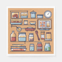 効率的な食事の準備の整理されたキッチンペーパーナプキン