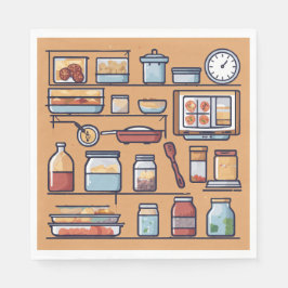 効率的な食事の準備の整理されたキッチンペーパーナプキン スタンダードランチョンナプキン