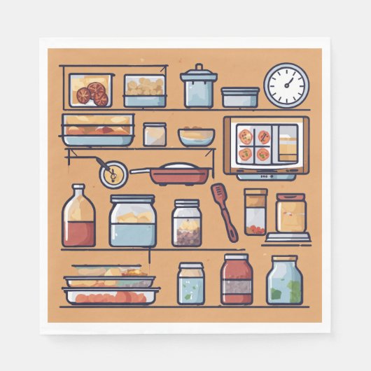 効率的な食事の準備の整理されたキッチンペーパーナプキン スタンダードランチョンナプキン (正面)