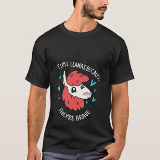 勇くて可愛いからラマが好き ラマのTシャツ Tシャツ