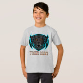 勇ましいタイガーマンゲーミングマスコット子供用 Tシャツ (正面フル)