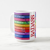 勇敢があって下さい。 強いがあって下さい。-虹-マグ2 コーヒーマグカップ (正面左)