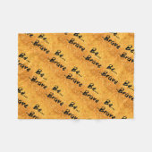 勇敢が-金ゴールドあって下さい フリースブランケット (正面(横))