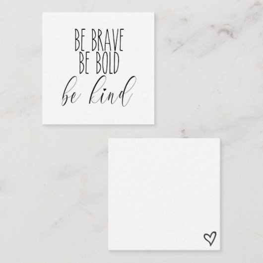 勇敢であはっきりしたれ、ハートの名刺に優しい スクエア名刺 (正面/裏面)