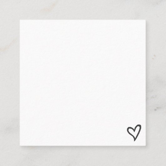 勇敢であはっきりしたれ、ハートの名刺に優しい スクエア名刺 (裏面)