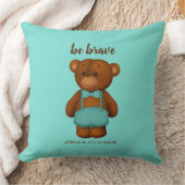 勇敢である |テディベア男の赤ちゃん装飾用クッション クッション (ブランケット)