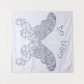 勇敢である | Blue Boho Butterfly タペストリー (正面(横))