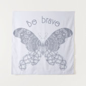 勇敢である | Blue Boho Butterfly タペストリー (正面)