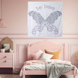 勇敢である | Blue Boho Butterfly タペストリー