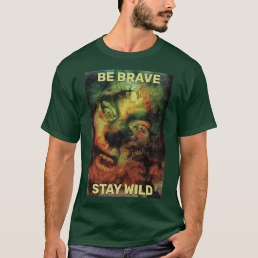 勇敢であれ 野性を保て 森の生き物 Tシャツ (正面)