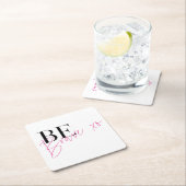 勇敢であ前向きるやる気を起こさせる感動的 スクエアペーパーコースター (インサイチュ)