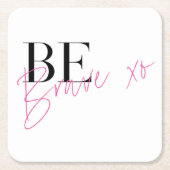 勇敢であ前向きるやる気を起こさせる感動的 スクエアペーパーコースター (正面)