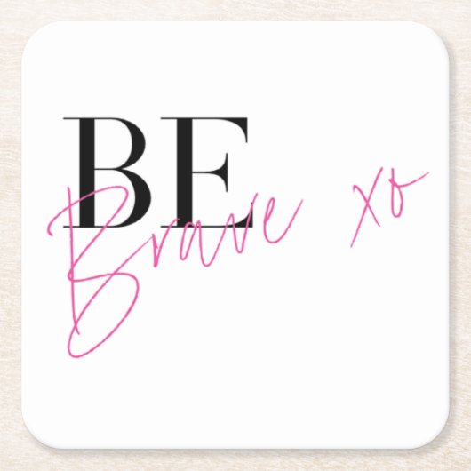 勇敢であ前向きるやる気を起こさせる感動的 スクエアペーパーコースター (正面)