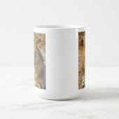 勇敢で勇敢なライオン コーヒーマグカップ (中央)