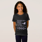 勇敢で堅苦しい馬の女の子Tシャツ Tシャツ (正面フル)