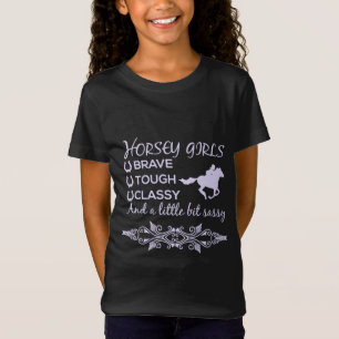 勇敢で堅苦しい馬の女の子Tシャツ Tシャツ