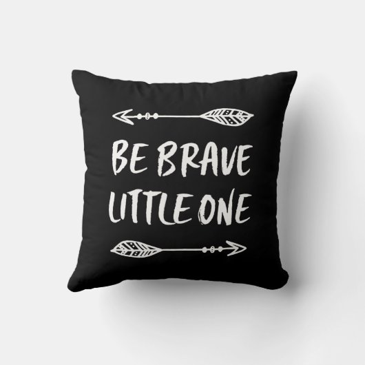 勇敢で小さい1つの白黒枕があって下さい クッション (裏面)