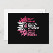 勇敢で強い感謝の乳がん認識度 ポストカード (正面/裏面)