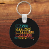 勇敢で強大な希望に満ちた脳卒中認識度 キーホルダー (正面)