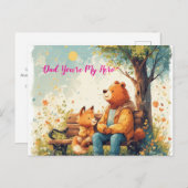 勇敢で親切おもしろいで – 心のこもった父の日の私 シーズンポストカード (正面/裏面)