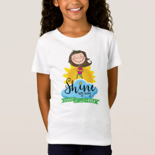 勇敢で、はっきりしたな女の子のワイシャツ Tシャツ