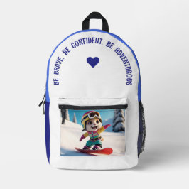 勇敢で、自信があり、冒険心がある プリントバックパック